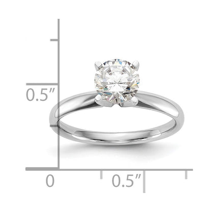 14k White Gold 1/2 carat Lightweight Comfort-Fit 4-Prong Round Solitaire Ring Mounting