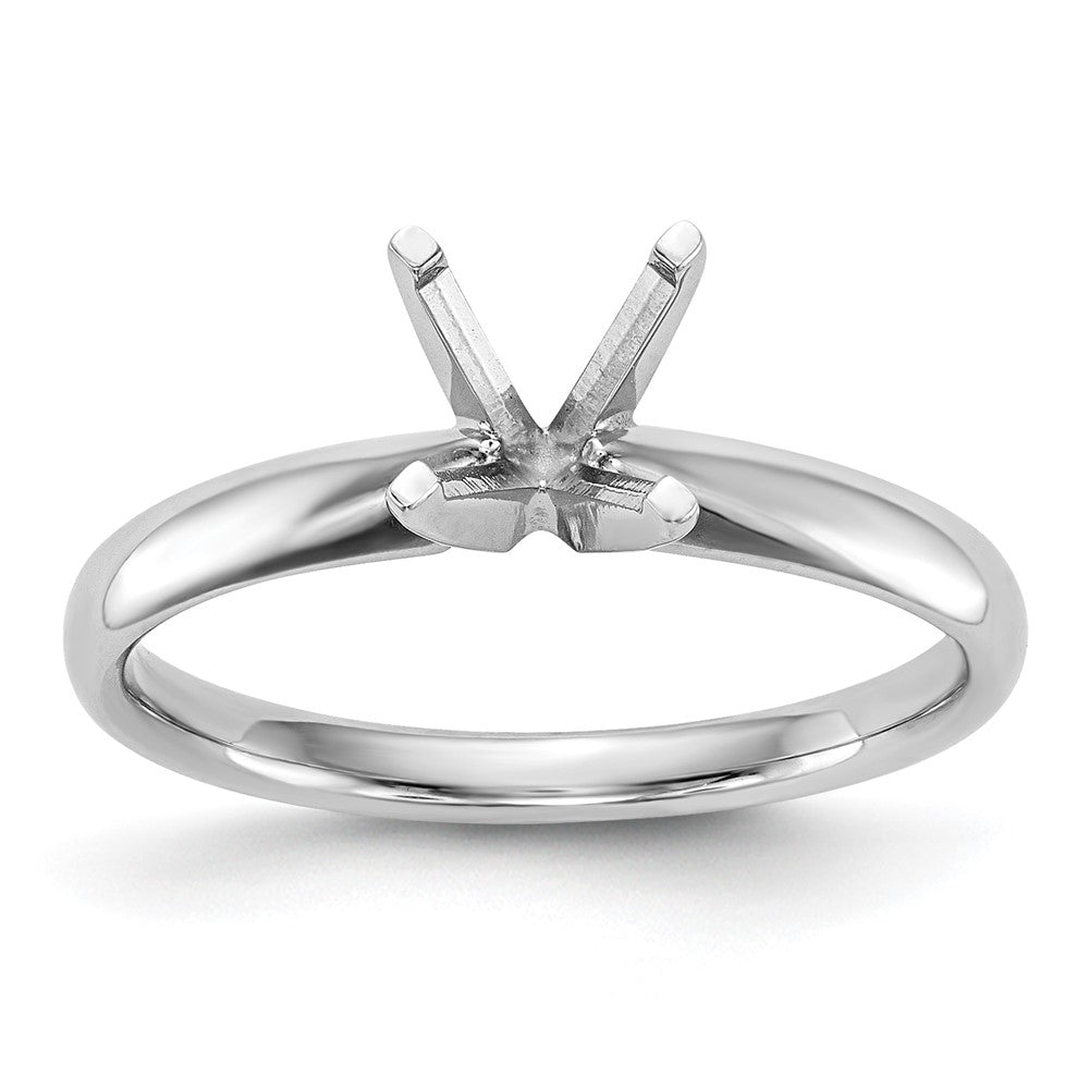 14k White Gold 1 carat Lightweight Comfort-Fit 4-Prong Round Solitaire Ring Mounting