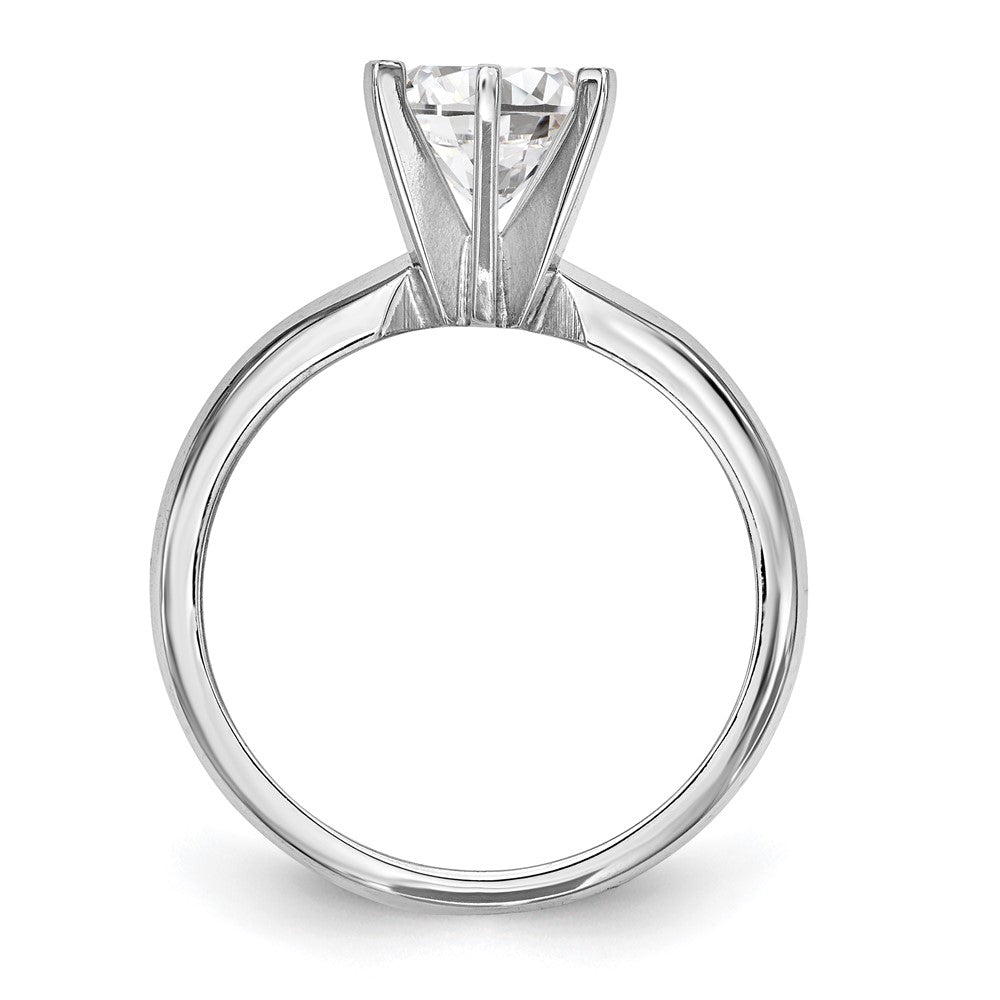 14k White Gold 1/2 carat Lightweight Knife Edge/Half-Round 6-Prong Round Solitaire Ring Mounting
