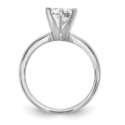 14k White Gold 1/2 carat Lightweight Knife Edge/Half-Round 6-Prong Round Solitaire Ring Mounting