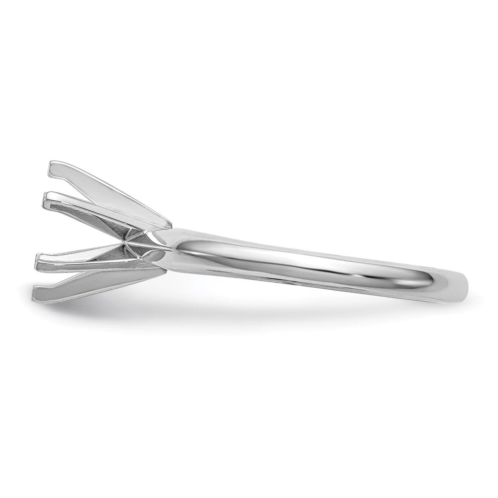 14k White Gold 3/4 carat Lightweight Knife Edge/Half-Round 6-Prong Round Solitaire Ring Mounting