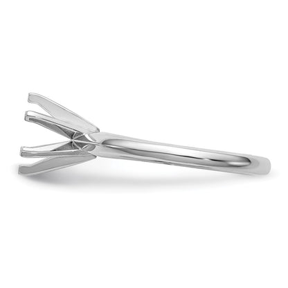 14k White Gold 3/4 carat Lightweight Knife Edge/Half-Round 6-Prong Round Solitaire Ring Mounting
