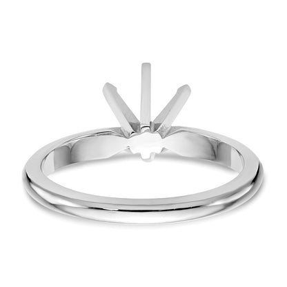 14k White Gold 3/4 carat Lightweight Knife Edge/Half-Round 6-Prong Round Solitaire Ring Mounting