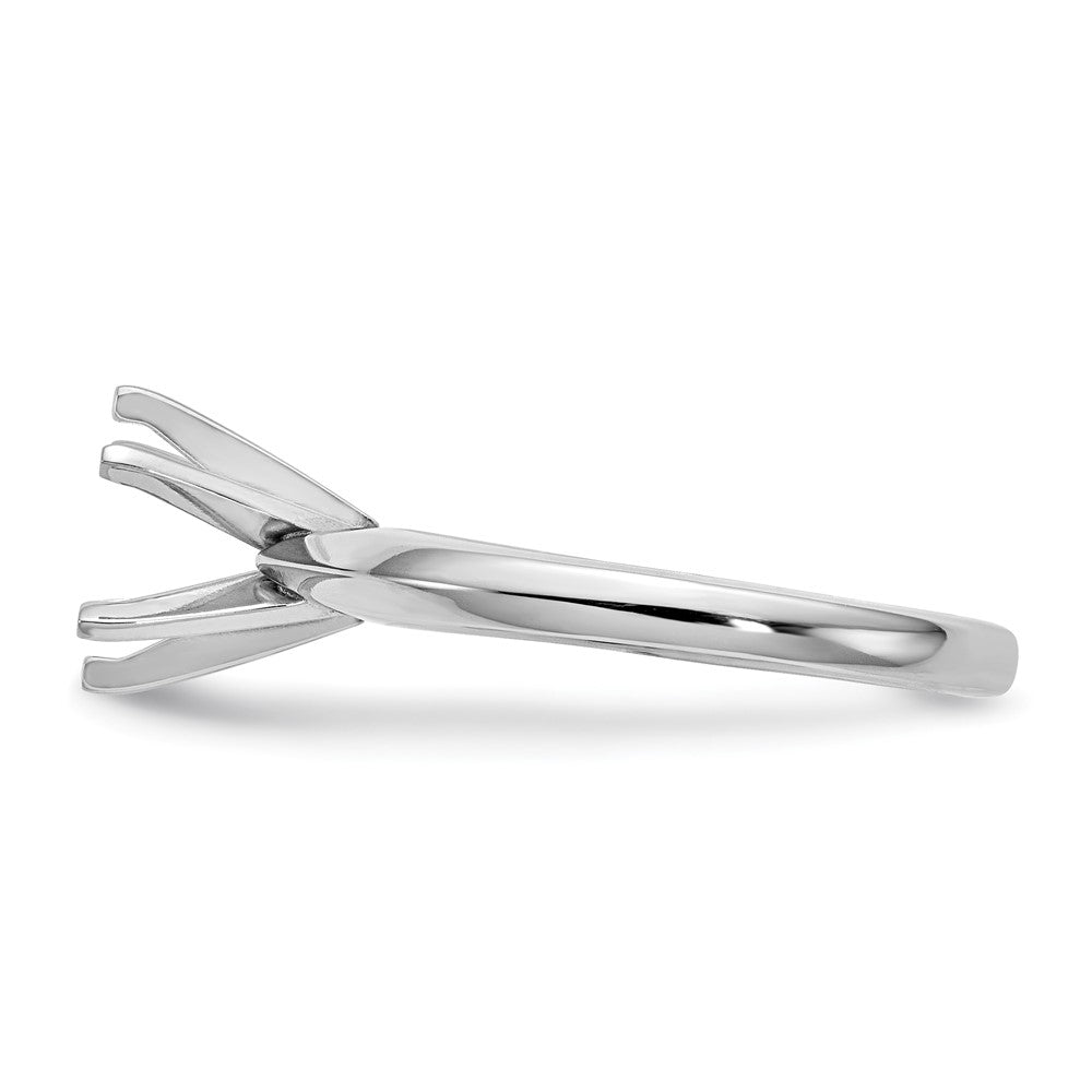 14k White Gold 1.25 carat Medium-Weight Knife Edge/Half-Round 6-Prong Round Solitaire Ring Mounting