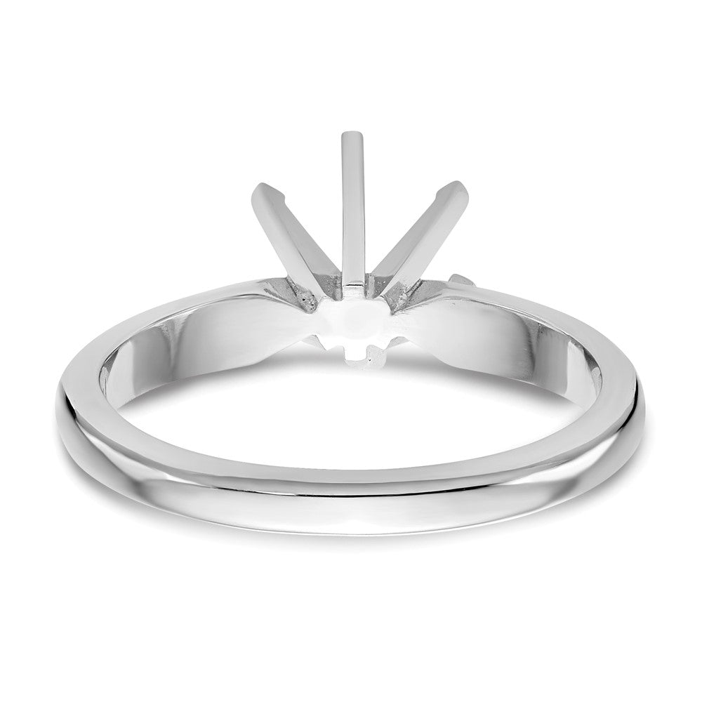 14k White Gold 1.25 carat Medium-Weight Knife Edge/Half-Round 6-Prong Round Solitaire Ring Mounting