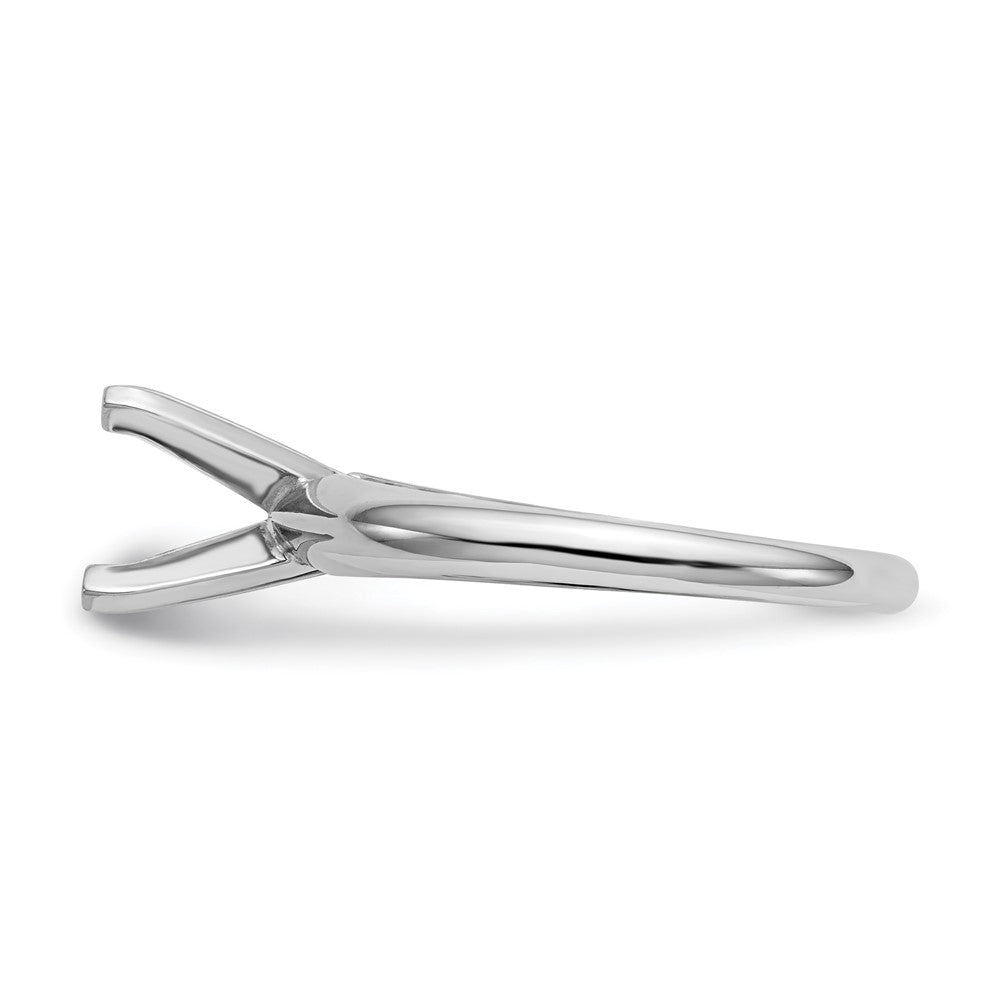 14k White Gold 3.7mm Medium-Weight Half-Round 4-Prong Princess Solitaire Ring Mounting