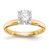 14k Two-Tone 1 carat Medium-Weight Comfort-Fit 4-Prong Round Solitaire Ring Mounting