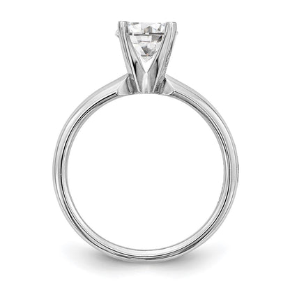 14k White Gold 1.5 carat Medium-Weight Comfort-Fit 4-Prong Round Solitaire Ring Mounting