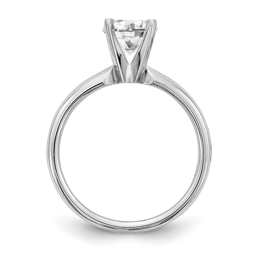 14k White Gold 1/2 carat Medium-Weight Comfort-Fit 4-Prong Round Solitaire Ring Mounting