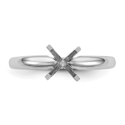 14k White Gold 1/2 carat Medium-Weight Comfort-Fit 4-Prong Round Solitaire Ring Mounting