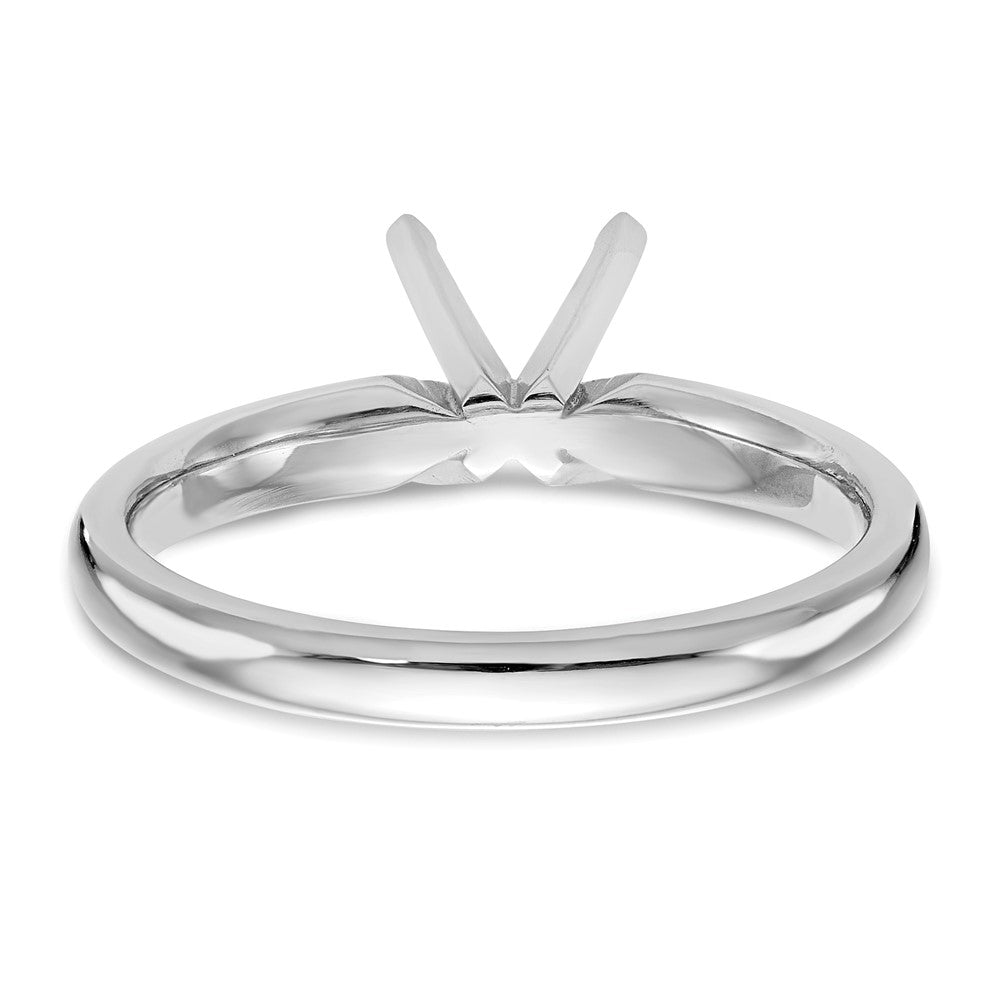 14k White Gold 1/2 carat Medium-Weight Comfort-Fit 4-Prong Round Solitaire Ring Mounting