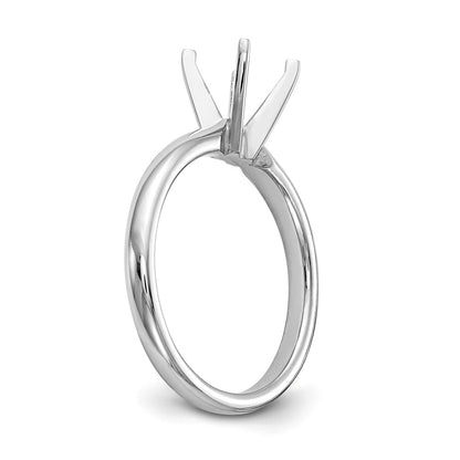 14k White Gold 1 carat Medium-Weight Comfort-Fit 4-Prong Round Solitaire Ring Mounting
