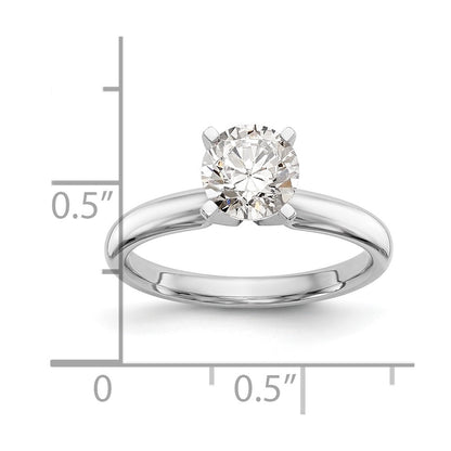 14k White Gold 1/2 carat Medium-Weight Comfort-Fit 4-Prong Round Solitaire Ring Mounting