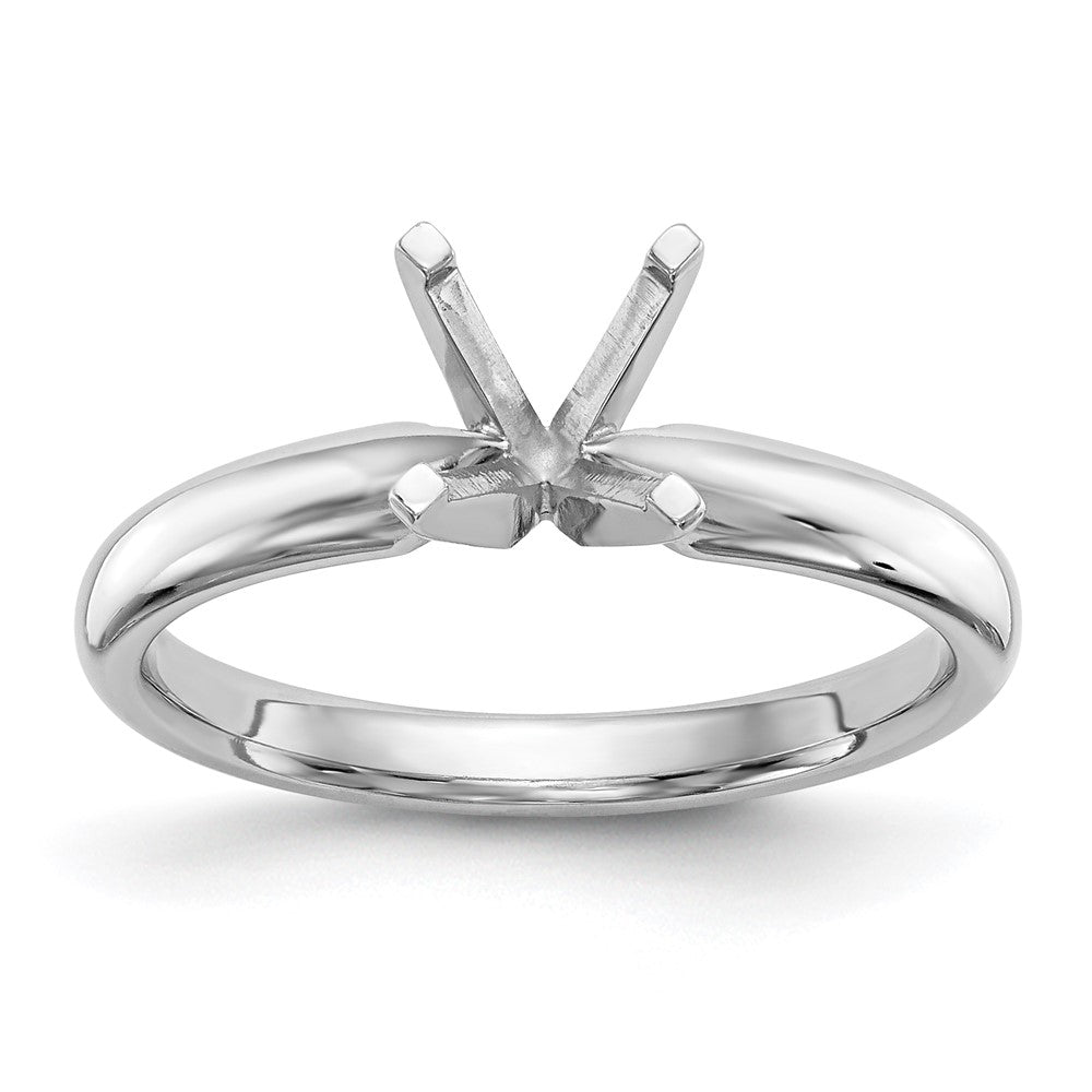 14k White Gold 1/3 carat Medium-Weight Comfort-Fit 4-Prong Round Solitaire Ring Mounting