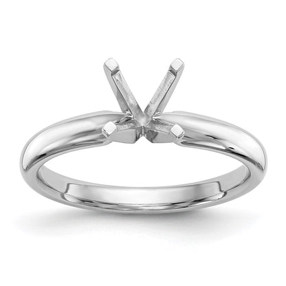 14k White Gold 1/3 carat Medium-Weight Comfort-Fit 4-Prong Round Solitaire Ring Mounting