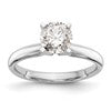 14k White Gold 1/3 carat Medium-Weight Comfort-Fit 4-Prong Round Solitaire Ring Mounting