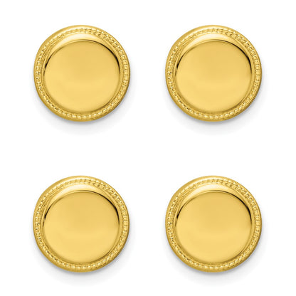 Kelly Waters Gold-plated Polished Beaded Four Piece Tuxedo Studs Set