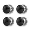 Kelly Waters Rhodium-plated Black Epoxy Four Piece Tuxedo Studs Set
