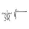 Sterling Silver Rhodium-plated Cut Out Turtle Post Earring