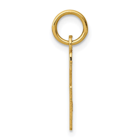 14k Small Elongated Number 6 Charm