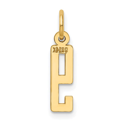 14k Small Elongated Number 9 Charm