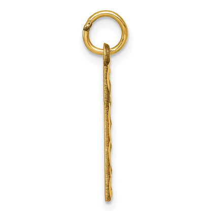 14k Large Brushed Diamond-cut Number 1 Charm