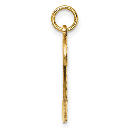 14k Large Brushed Diamond-cut Number 2 Charm