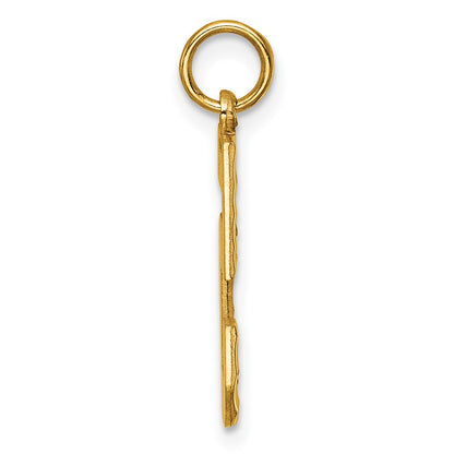 14k Large Brushed Diamond-cut Number 5 Charm