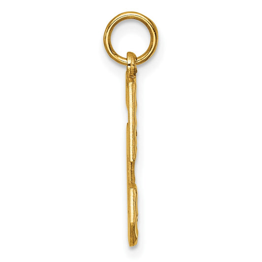 14k Large Brushed Diamond-cut Number 5 Charm
