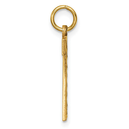 14k Large Brushed Diamond-cut  Number 7 Charm