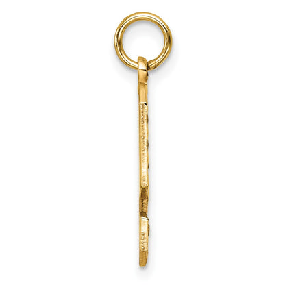 14k Large Brushed Diamond-cut  Number 9 Charm