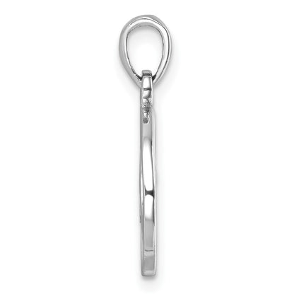 Sterling Silver Rhodium-plated Polished Wave Pendant