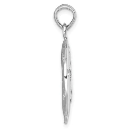 Sterling Silver Rhodium-plated Polished Sand Dollar Pendant