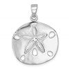 Sterling Silver Rhodium-plated Polished Sand Dollar Pendant