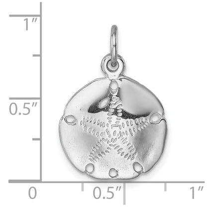 Sterling Silver Rhodium-plated Polished Sand Dollar Pendant