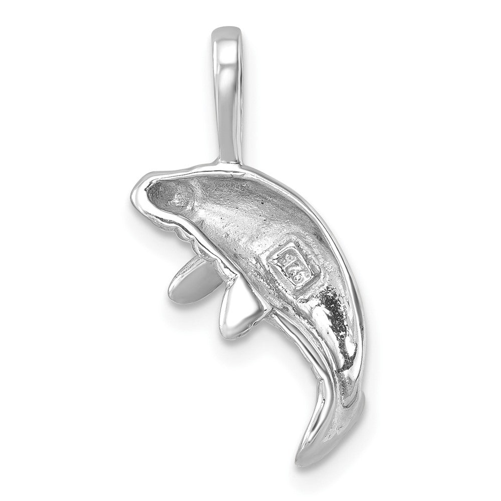 Sterling Silver Rhodium-plated Polished Manatee Pendant