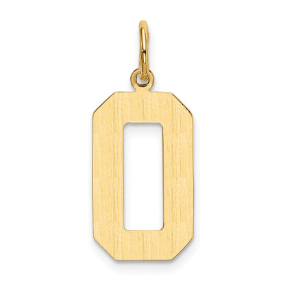 14k Large Polished Number 0 Charm