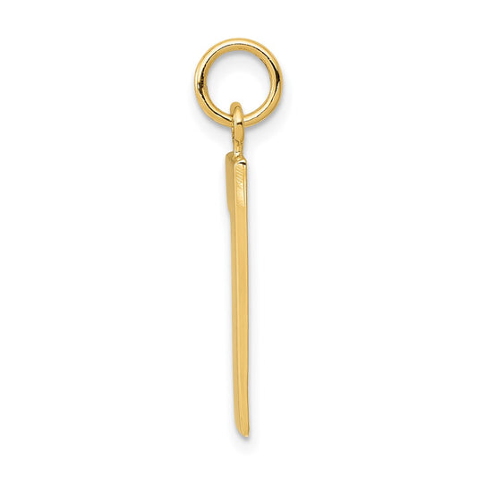 14k  Large Polished Number 1 Charm