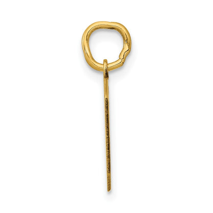 14k Small Polished Number 0 Charm