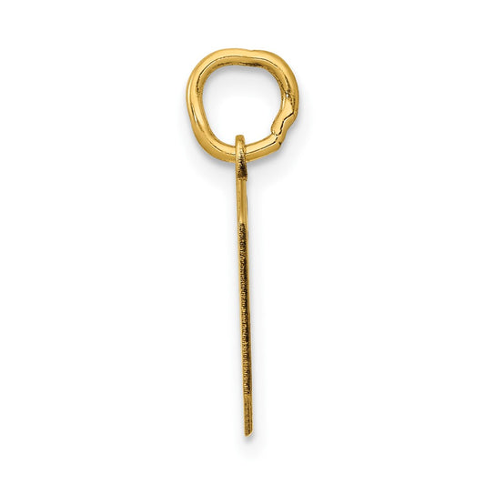 14k Small Polished Number 0 Charm