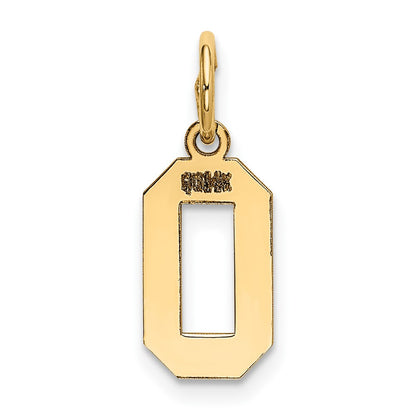 14k Small Polished Number 0 Charm