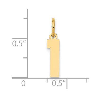 14k Small Polished Number 1 Charm