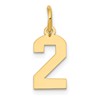14k Small Polished Number 2 Charm