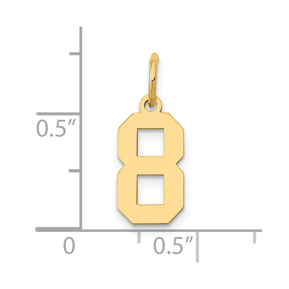 14k Small Polished Number 8 Charm