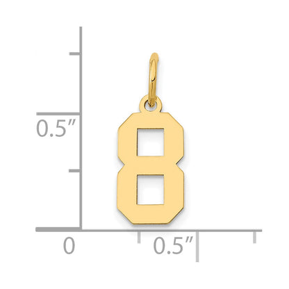 14k Small Polished Number 8 Charm