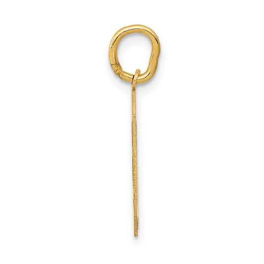 14k Medium Satin Number 0 Charm