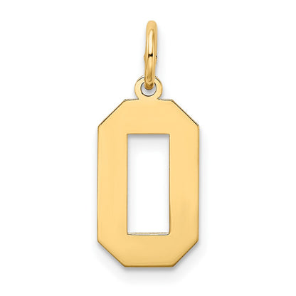 14k Medium Satin Number 0 Charm