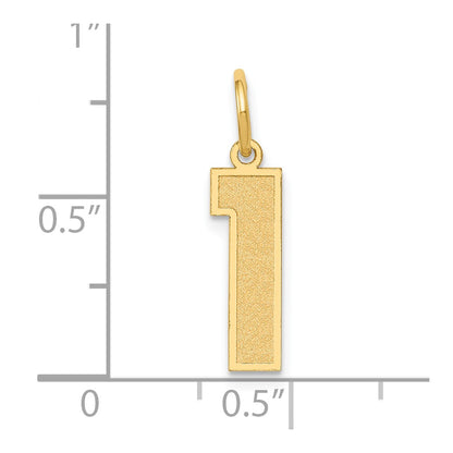 14k Medium Satin Number 1 Charm