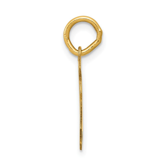 14k Medium Satin Number 5 Charm