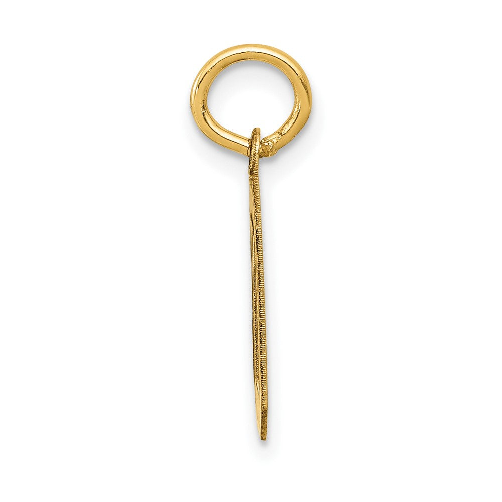 14k Small Satin Number 0 Charm